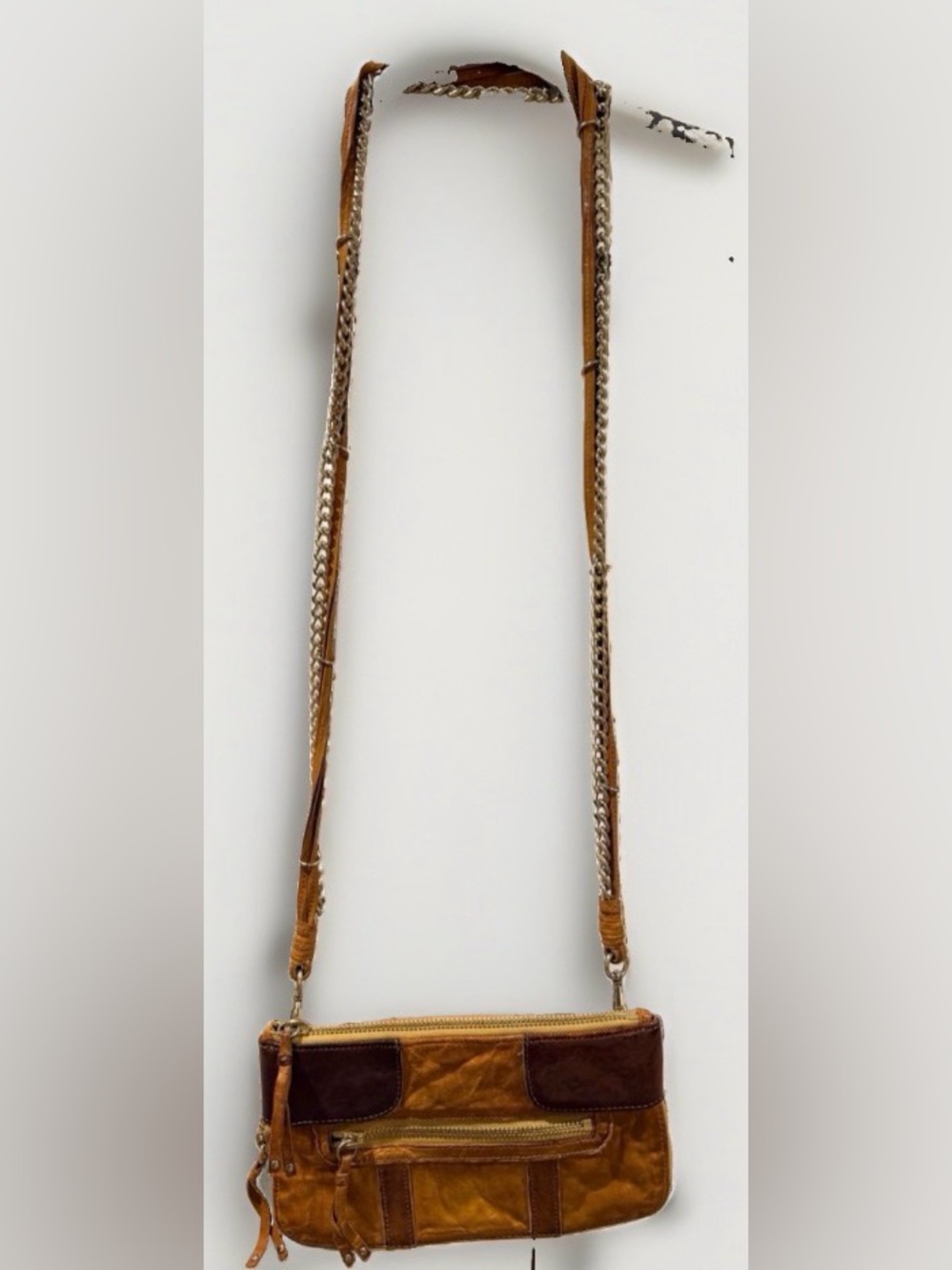 OLIVIA HARRIS Chain Strap Crossbody Bag Purse Tan Brown